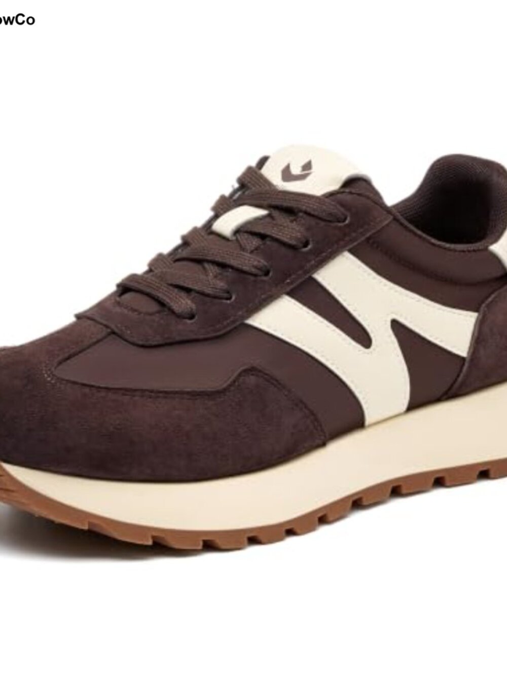 Platform Sneakers Womens Leather Comfort Casual Tennis Shoes Lace-Up